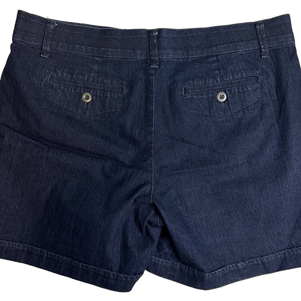 Gloria Vanderbilt Dark Denim Jean Shorts Missy Size 16‎ Dark High Rise Plus - Picture 5 of 16